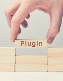 concept-plugin-for-websites-on-wooden-blocks